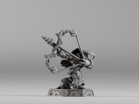 S00023 Steampunk Crossbow Warrior 3D Print Model