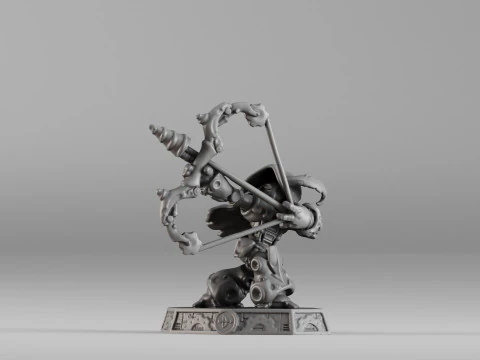 S00023 Steampunk Crossbow Warrior 3D Print Model