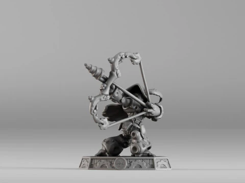 S00023 Steampunk Crossbow Warrior 3D Print Model