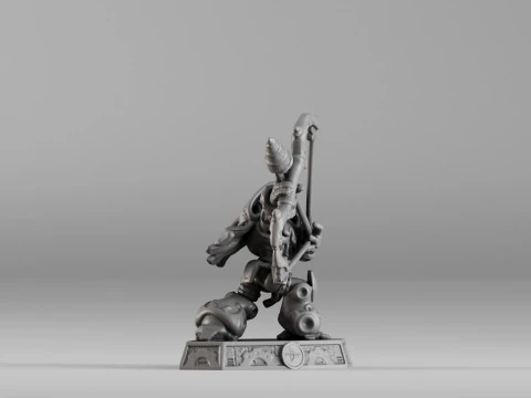 S00023 Steampunk Crossbow Warrior 3D Print Model