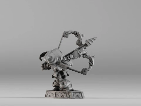 S00023 Steampunk Crossbow Warrior 3D Print Model