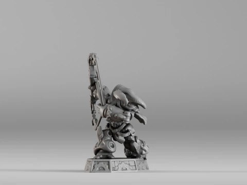 S00023 Steampunk Crossbow Warrior 3D Print Model