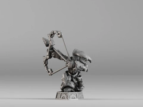 S00023 Steampunk Crossbow Warrior 3D Print Model