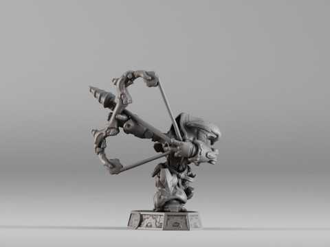 S00023 Steampunk Crossbow Warrior 3D प्रिंट मॉडल