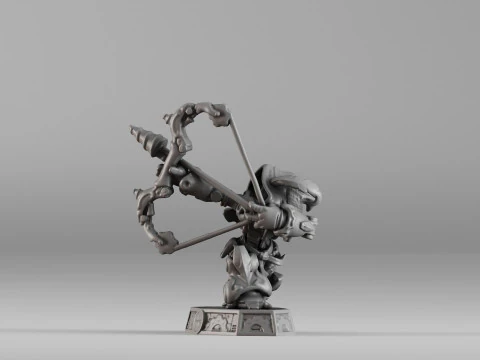 S00023 Steampunk Crossbow Warrior 3D Print Model