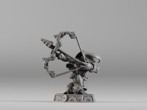 S00023 Steampunk Crossbow Warrior 3D प्रिंट मॉडल