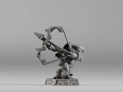 S00023 Steampunk Crossbow Warrior 3D Print Model
