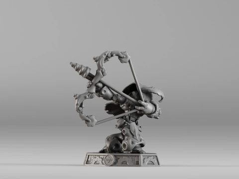 S00023 Steampunk Crossbow Warrior 3D Print Model