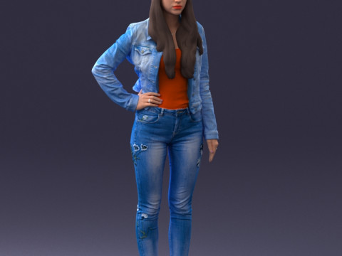 000079 Girl in Jeans Costume 0912 3D 模型