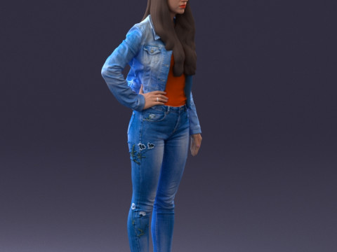 000079 Girl in Jeans Costume 0912 3D 模型