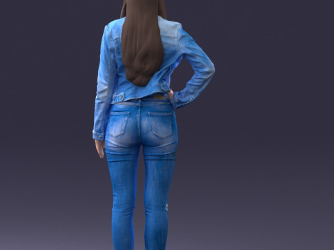 000079 Girl in Jeans Costume 0912 3D 模型