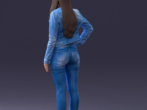 000079 Girl in Jeans Costume 0912 3D 模型