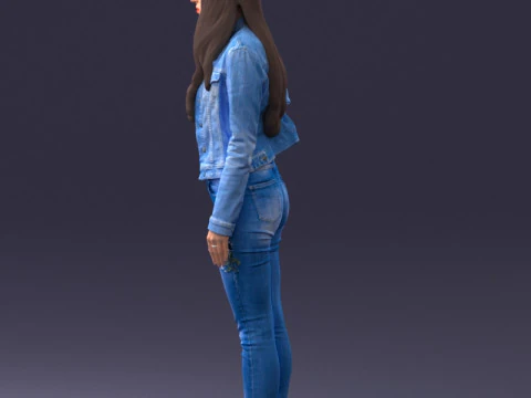 000079 Girl in Jeans Costume 0912 3D Model