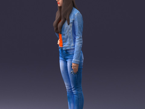 000079 Girl in Jeans Costume 0912 3D 模型