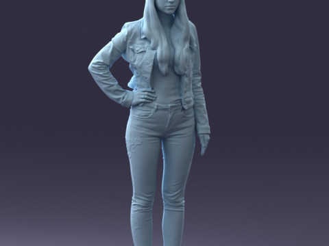 000079 Girl in Jeans Costume 0912 3D 模型