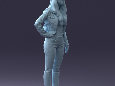 000079 Girl in Jeans Costume 0912 3D 模型