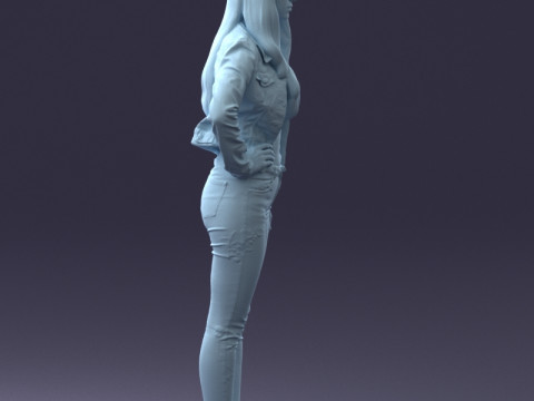 000079 Girl in Jeans Costume 0912 3D 模型