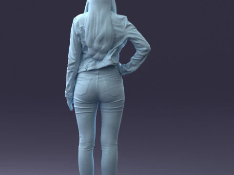 000079 Girl in Jeans Costume 0912 3D Model