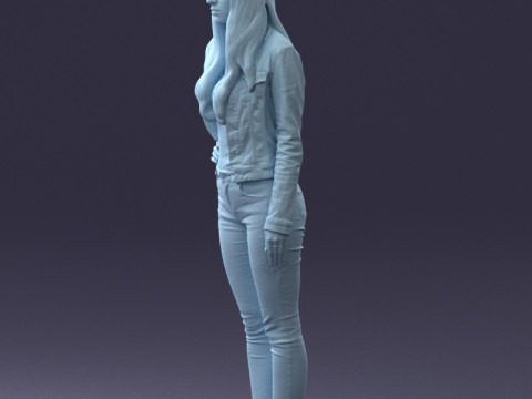 000079 Girl in Jeans Costume 0912 3D 模型