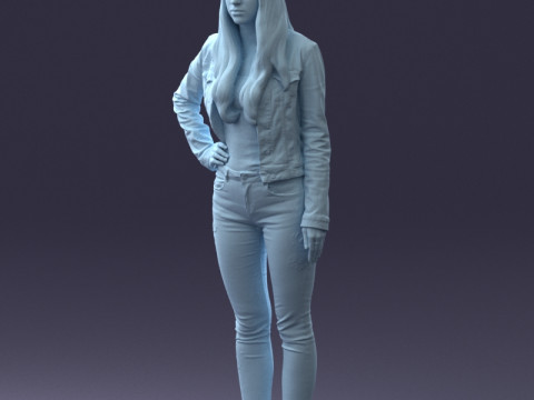 000079 Girl in Jeans Costume 0912 3D 模型