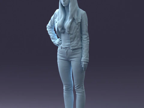 000079 Girl in Jeans Costume 0912 3D Model