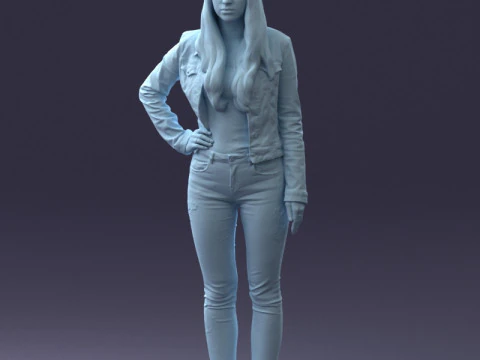 000079 Girl in Jeans Costume 0912 3D Model
