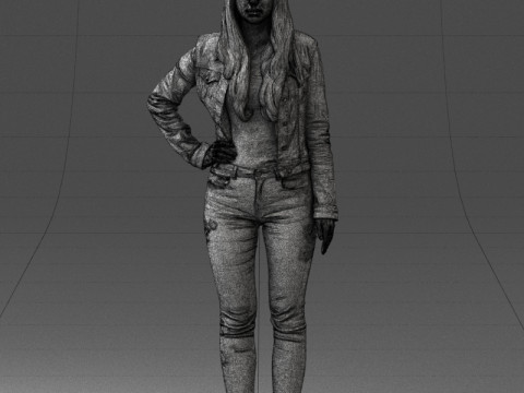 000079 Girl in Jeans Costume 0912 3D 模型