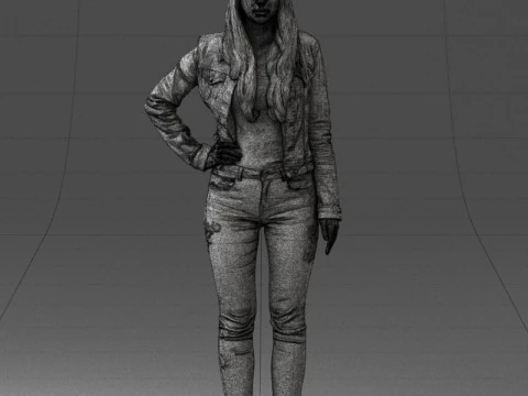 000079 Girl in Jeans Costume 0912 3D Model