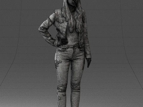 000079 Girl in Jeans Costume 0912 3D 模型
