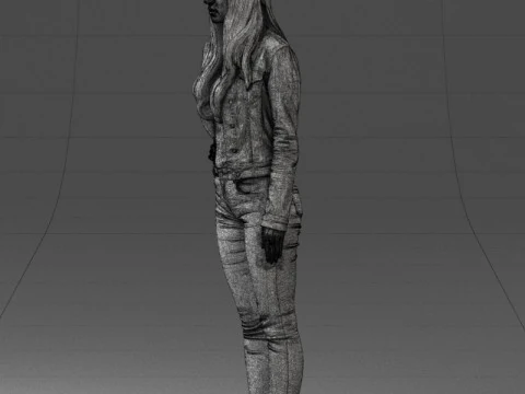 000079 Girl in Jeans Costume 0912 3D Model