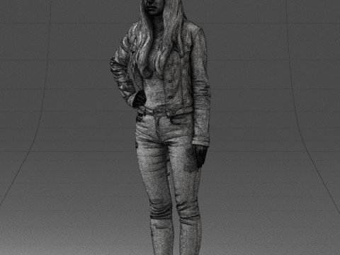 000079 Girl in Jeans Costume 0912 3D 模型