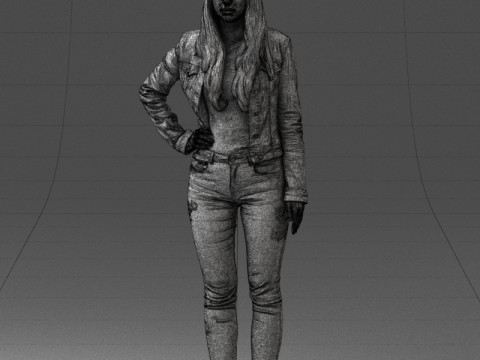 000079 Girl in Jeans Costume 0912 3D 模型