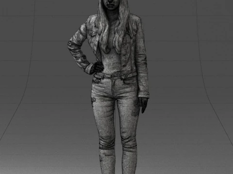 000079 Girl in Jeans Costume 0912 3D Model