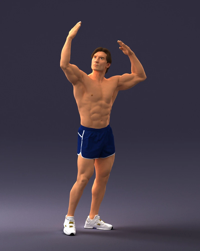000083 Homem Atl&eacute;tico 0917 Modelo 3D .c4d .max .obj .3ds .fbx .stl .blend 