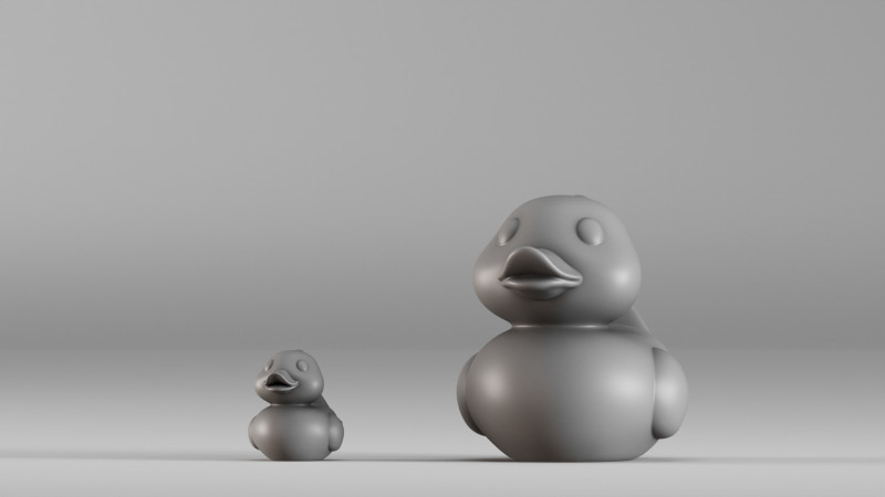 001587 Cute Rubber Duck Duo 3D Print Model .c4d .max .obj .3ds .fbx .stl .blend 