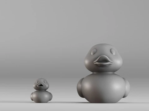 001587 Cute Rubber Duck Duo 3D Print Model