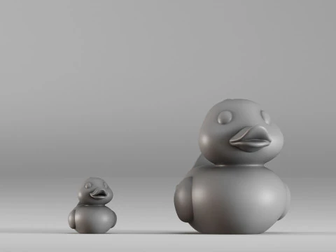 001587 Cute Rubber Duck Duo 3D Print Model
