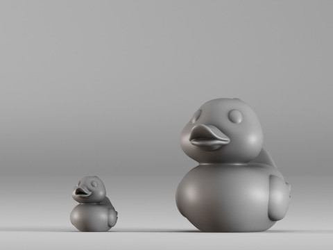 001587 Cute Rubber Duck Duo 3D Print Model