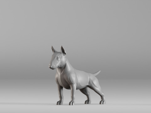 001588 Bull Terrier Dog Modèles 3D en vedette