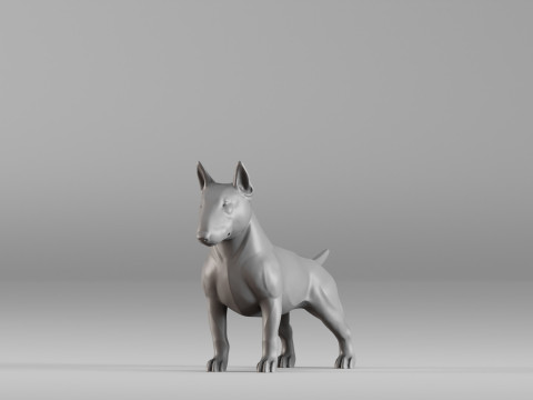 001588 Bull Terrier Dog Modèles 3D en vedette