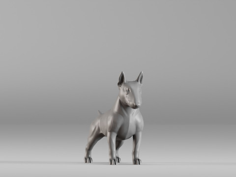 001588 Bull Terrier Dog Modèles 3D en vedette