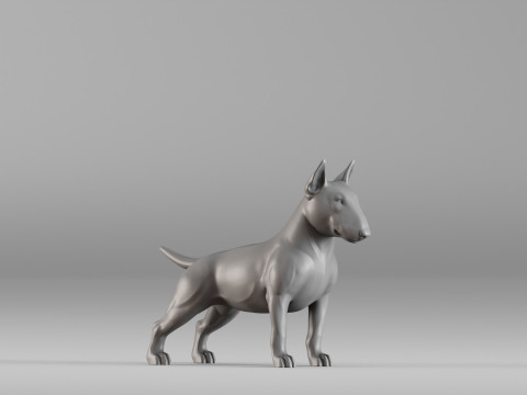 001588 Bull Terrier Dog Modèles 3D en vedette