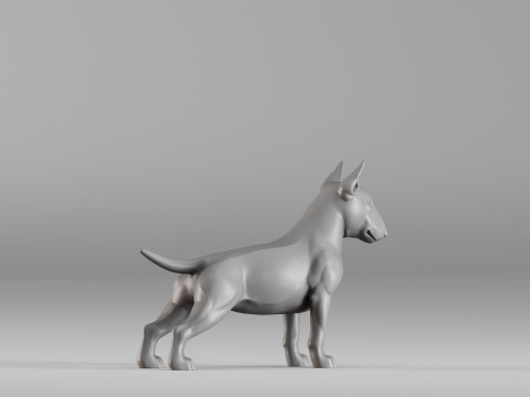 001588 Bull Terrier Dog Modèles 3D en vedette
