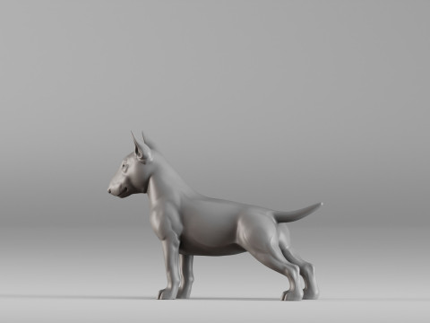 001588 Bull Terrier Dog Modèles 3D en vedette