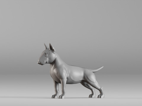 001588 Bull Terrier Dog Modèles 3D en vedette