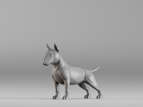 001588 Bull Terrier Dog Modèles 3D en vedette