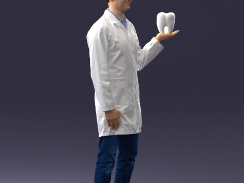 000088 Dentist Holding a Tooth 1030 3D Model
