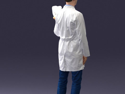 000088 Dentist Holding a Tooth 1030 3D Model