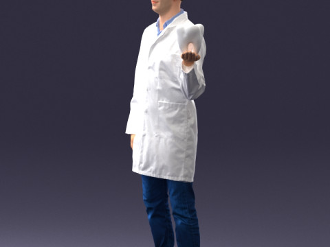 000088 Dentist Holding a Tooth 1030 3D Model