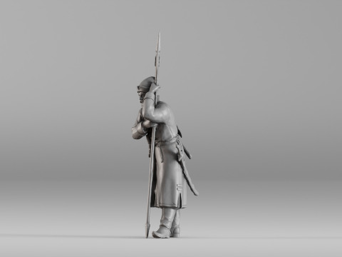 001639 Guard at Rest Medieval Halberd Soldier 3dp 3D Print Model